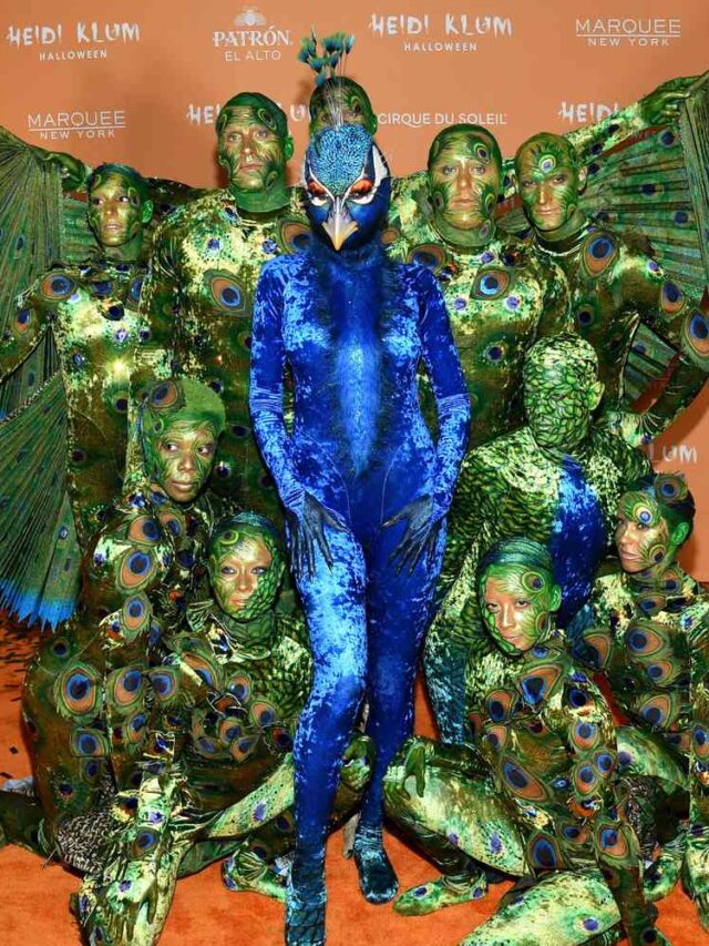 2023 Halloween costume: Heidi Klum as a peacock